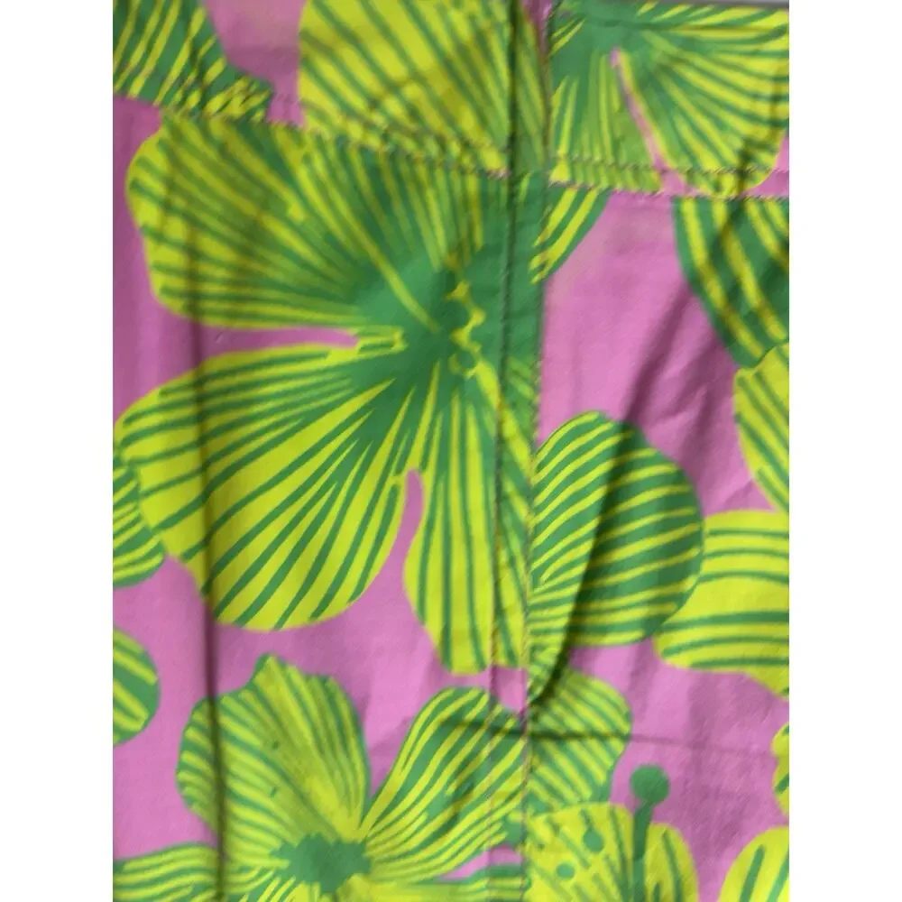 Lilly Pulitzer Skirt Womens 14 Pink Green Floral Mini Cotton Preppy Resort